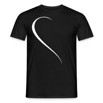 Half White Heart - Men's T-Shirt - black - Front - AI Model Male 178 light (178cm)