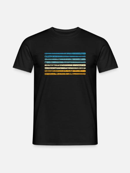 Retro Percussion Music Drummer - Men's T-Shirt - black