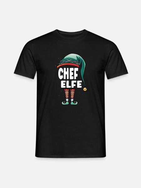 Chef Elfe Partner Look Familie Outfit - Männer T-Shirt - Schwarz
