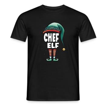 Chef Elf Partner Look Family Outfit - Men's T-Shirt - black - Front - AI Model Male 178 light (178cm)