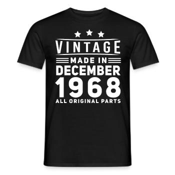 December 1968 Original Vintage - Men's T-Shirt - black - Front - AI Model Male 178 light (178cm)