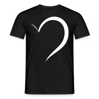 Half White Heart - Men's T-Shirt - black - Front - AI Model Male 178 light (178cm)
