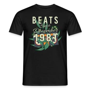 Geschenkidee Retro 1981 Im Dezember - Männer T-Shirt - Schwarz - Vorne - AI Model Male 178 light (178cm)