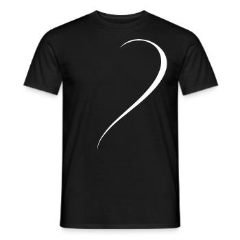 Half White Heart - Men's T-Shirt - black - Front - AI Model Male 178 light (178cm)
