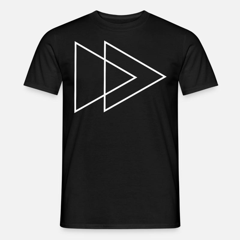 Double Triangle Blanc - T-shirt homme - noir