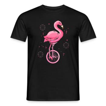 Monocycle Flamingo - Monocycle Riding - T-shirt homme - noir - Devant - AI Model Male 178 light (178cm)