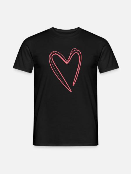 Pink Heart - Men's T-Shirt - black