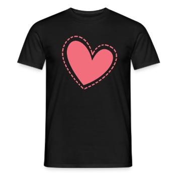 Pinkes Herz Geschenkidee - Männer T-Shirt - Schwarz - Vorne - AI Model Male 178 light (178cm)