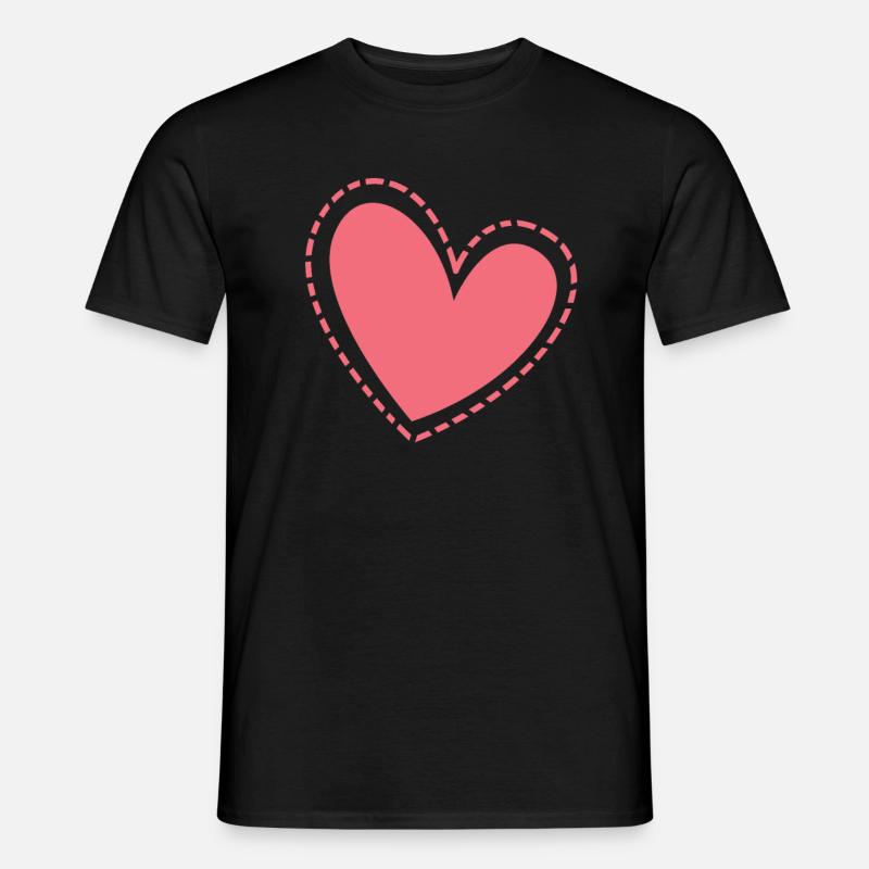 Pinkes Herz Geschenkidee - Männer T-Shirt - Schwarz