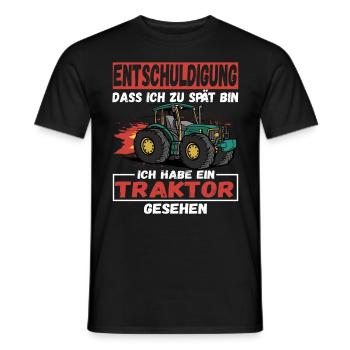 Entschuldigung dass ich zu spät bin Traktor - Männer T-Shirt - Schwarz - Vorne - AI Model Male 178 light (178cm)
