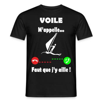 Voile - voile m'appelle - T-shirt homme - noir - Devant - AI Model Male 178 light (178cm)