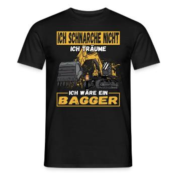 Ich Schnarche Nicht Ich Träume Ich Wäre Ein Bagger - Männer T-Shirt - Schwarz - Vorne - AI Model Male 178 light (178cm)