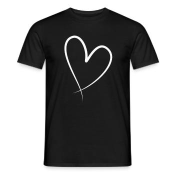 Weisses Herz Geschenkidee - Männer T-Shirt - Schwarz - Vorne - AI Model Male 178 light (178cm)