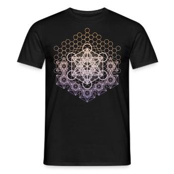 Metatrons Cube Sacred Geometry Connected - Men's T-Shirt - black - Front - AI Model Male 178 light (178cm)