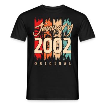 2002 Janvier Idée Cadeau Vintage - T-shirt homme - noir - Devant - AI Model Male 178 light (178cm)