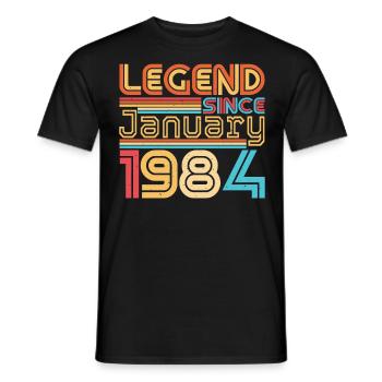 Born 1984 January Vintage - Men's T-Shirt - black - Front - AI Model Male 178 light (178cm)