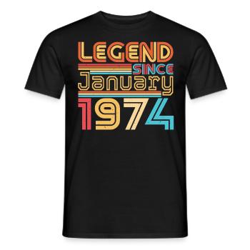 January 1974 Retro Legend - Men's T-Shirt - black - Front - AI Model Male 178 light (178cm)