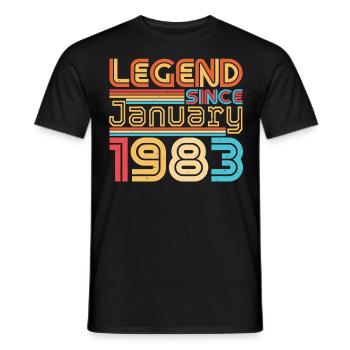 Geboren 1983 Januar Vintage - Männer T-Shirt - Schwarz - Vorne - AI Model Male 178 light (178cm)