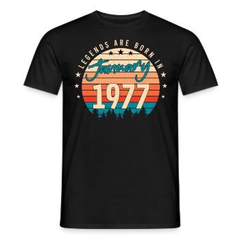 January 1977 Retro Legend - Men's T-Shirt - black - Front - AI Model Male 178 light (178cm)