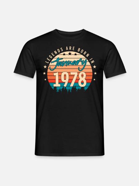 January 1978 Retro Legend - Men's T-Shirt - black