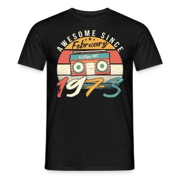 February 1973 Retro - Men's T-Shirt - black - Front - AI Model Male 178 light (178cm)
