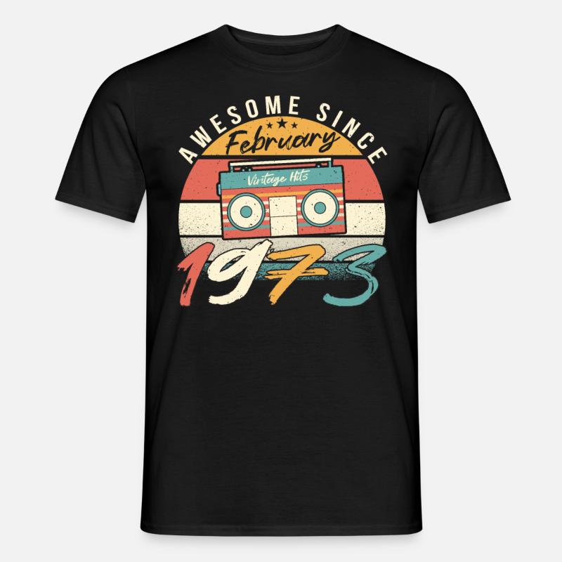 Februar 1973 Retro - Männer T-Shirt - Schwarz