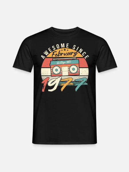 Février 1977 Rétro - T-shirt homme - noir