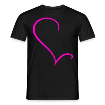 Halbes Pinkes Herz - Männer T-Shirt - Schwarz - Vorne - AI Model Male 178 light (178cm)