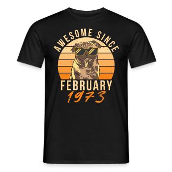February 1973 Retro - Men's T-Shirt - black - Front - AI Model Male 178 light (178cm)
