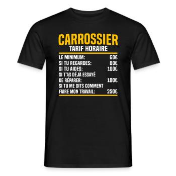 Carrossier tarif horaire cadeau pour un carrossier - T-shirt homme - noir - Devant - AI Model Male 178 light (178cm)