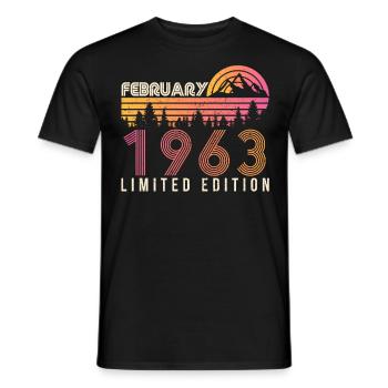 1963 Millésime limité en février - T-shirt homme - noir - Devant - AI Model Male 178 light (178cm)