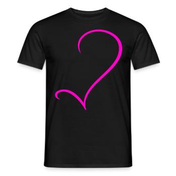 Halbes Pinkes Herz - Männer T-Shirt - Schwarz - Vorne - AI Model Male 178 light (178cm)