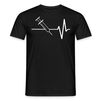 Spritze Mit EKG Linie - Männer T-Shirt - Schwarz - Vorne - AI Model Male 178 light (178cm)