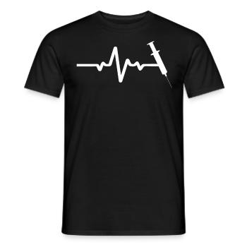 Spritze Auf EKG Linie - Männer T-Shirt - Schwarz - Vorne - AI Model Male 178 light (178cm)