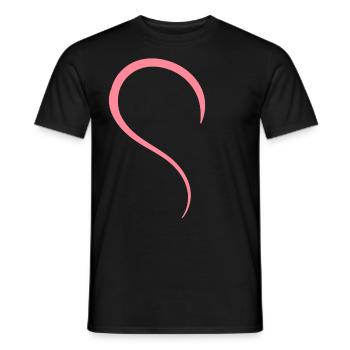 Demi-cœur rose - T-shirt homme - noir - Devant - AI Model Male 178 light (178cm)