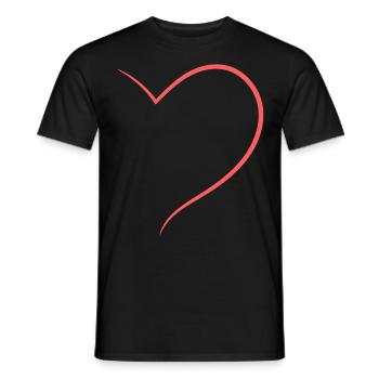Demi-cœur Orange - T-shirt homme - noir - Devant - AI Model Male 178 light (178cm)