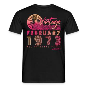 1973 February Limited Retro - Men's T-Shirt - black - Front - AI Model Male 178 light (178cm)