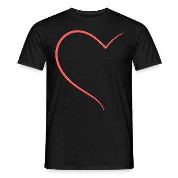 Conception Orange Demi-Cœur - T-shirt homme - noir - Devant - AI Model Male 178 light (178cm)
