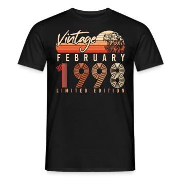 Gift Retro Limited Février 1998 - T-shirt homme - noir - Devant - AI Model Male 178 light (178cm)