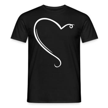 Half Heart White - Men's T-Shirt - black - Front - AI Model Male 178 light (178cm)