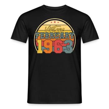 Millésime 1963 en février - T-shirt homme - noir - Devant - AI Model Male 178 light (178cm)