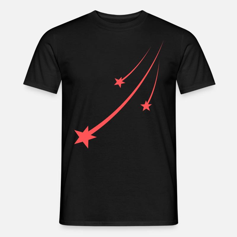 Sterne Oranges Design - Männer T-Shirt - Schwarz