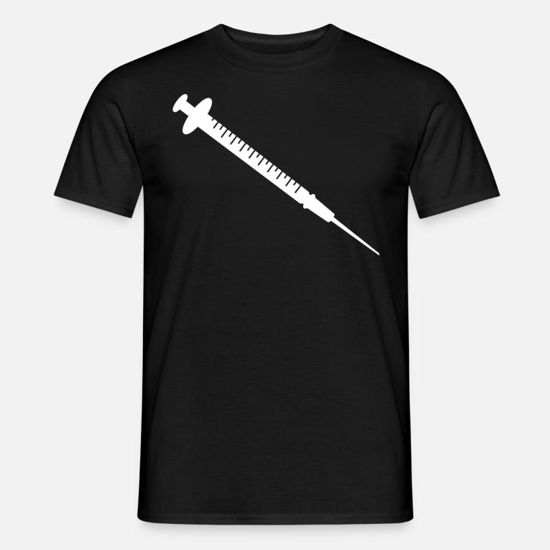 Spritze Weiss - Männer T-Shirt - Schwarz