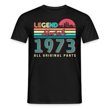 March 1973 Retro Original - Men's T-Shirt - black - Front - AI Model Male 178 light (178cm)