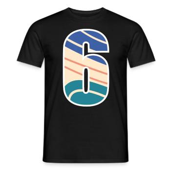 6 Number , Number - Men's T-Shirt - black - Front - AI Model Male 178 light (178cm)