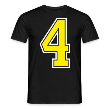 Zahl 4 Gelbes Design - Männer T-Shirt - Schwarz - Vorne - AI Model Male 178 light (178cm)
