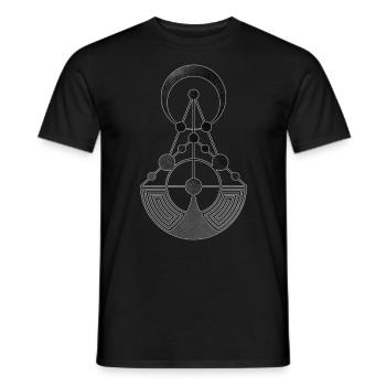 Crop Circle Sacred Geometry Alien Talks - Men's T-Shirt - black - Front - AI Model Male 178 light (178cm)