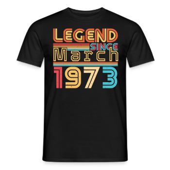 March 1973 Retro Legend - Men's T-Shirt - black - Front - AI Model Male 178 light (178cm)