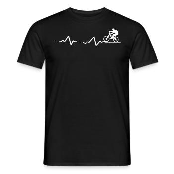 Vélo sur la ligne ECG - T-shirt homme - noir - Devant - AI Model Male 178 light (178cm)