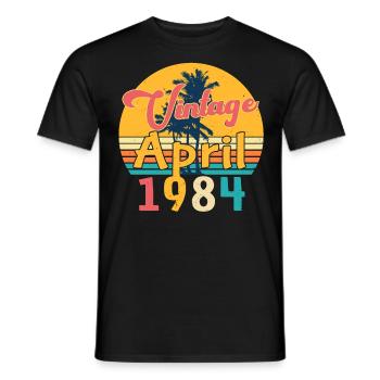 April 1984 Palm Vintage - Men's T-Shirt - black - Front - AI Model Male 178 light (178cm)